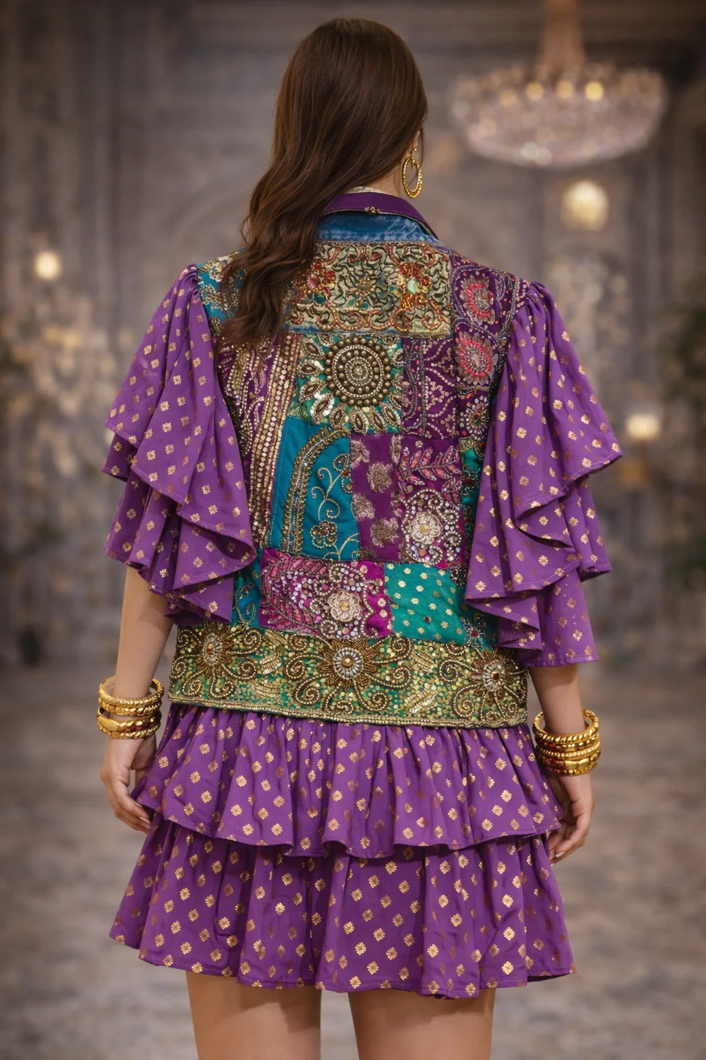 AMARA Embellished Co-Ord Set Purple - Image 2