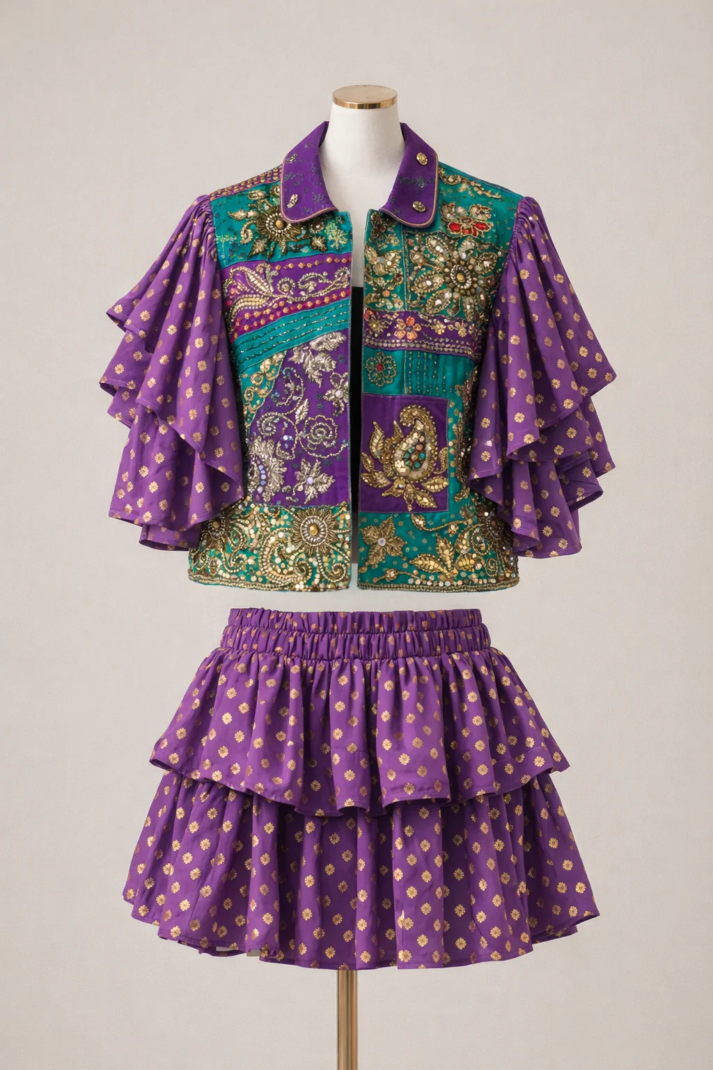 AMARA Embellished Co-Ord Set Purple - Image 3