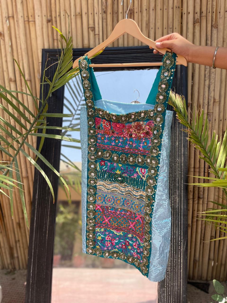 Aqua Embellished Dress - Image 3