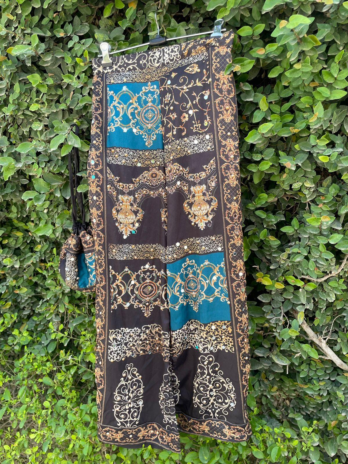 Black Dazzle Pants With Matching Potli - Image 3