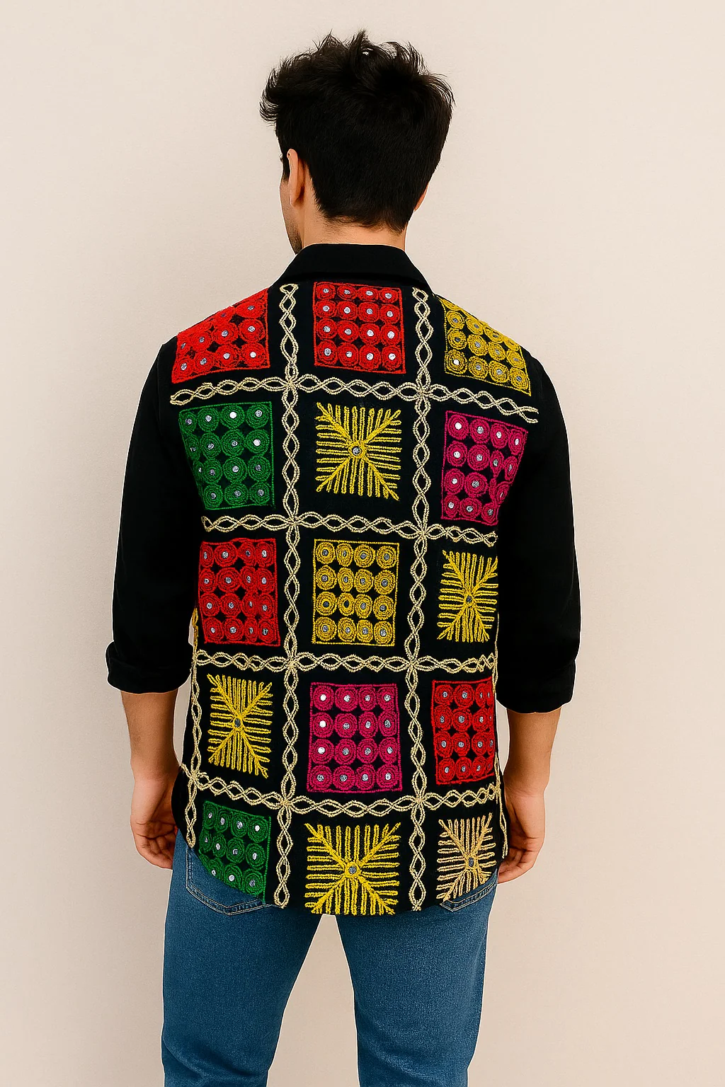 Boho Mirror Patch Embroidered shirt - Image 2