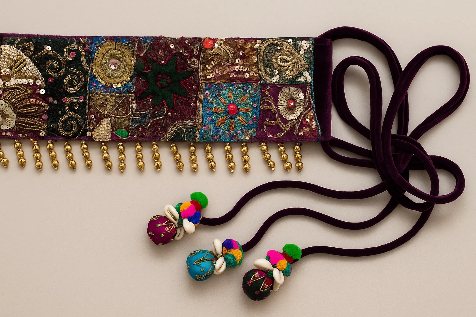 Boho Velvet Patchwork Waistbelt - Image 4