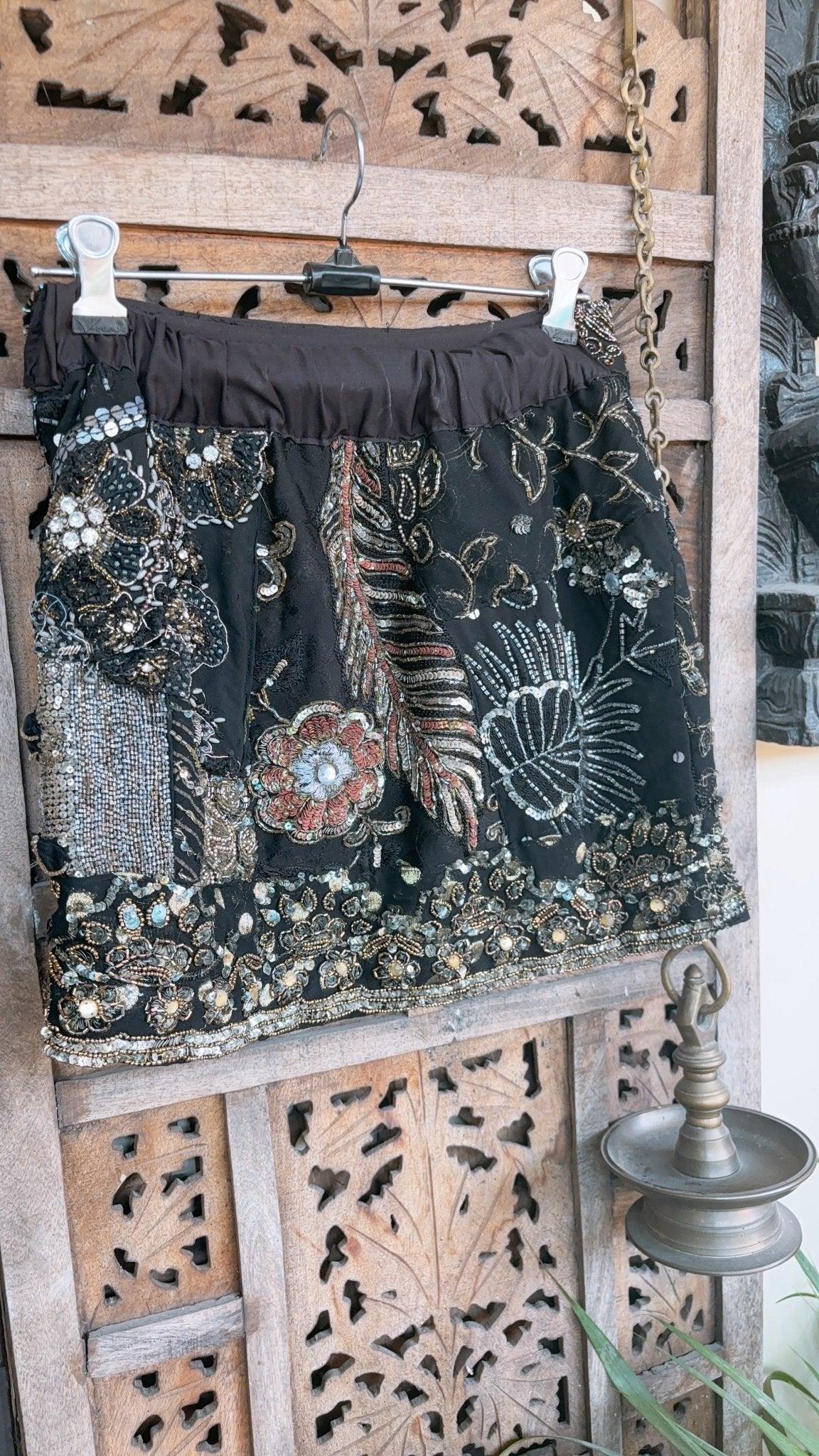 ‘Chingari’-Embellished mini skirt- Black - Image 5