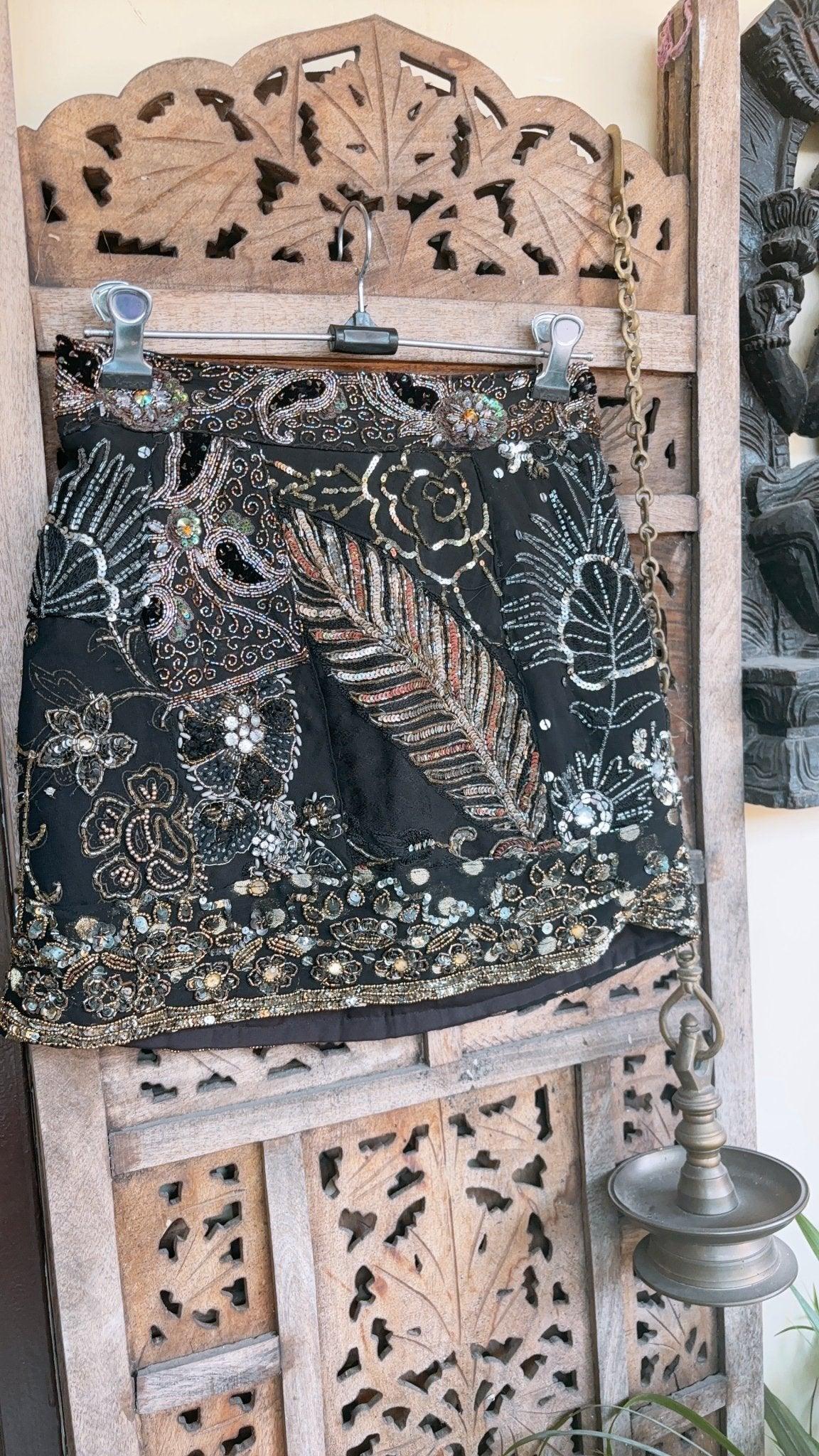 ‘Chingari’-Embellished mini skirt- Black - Image 7