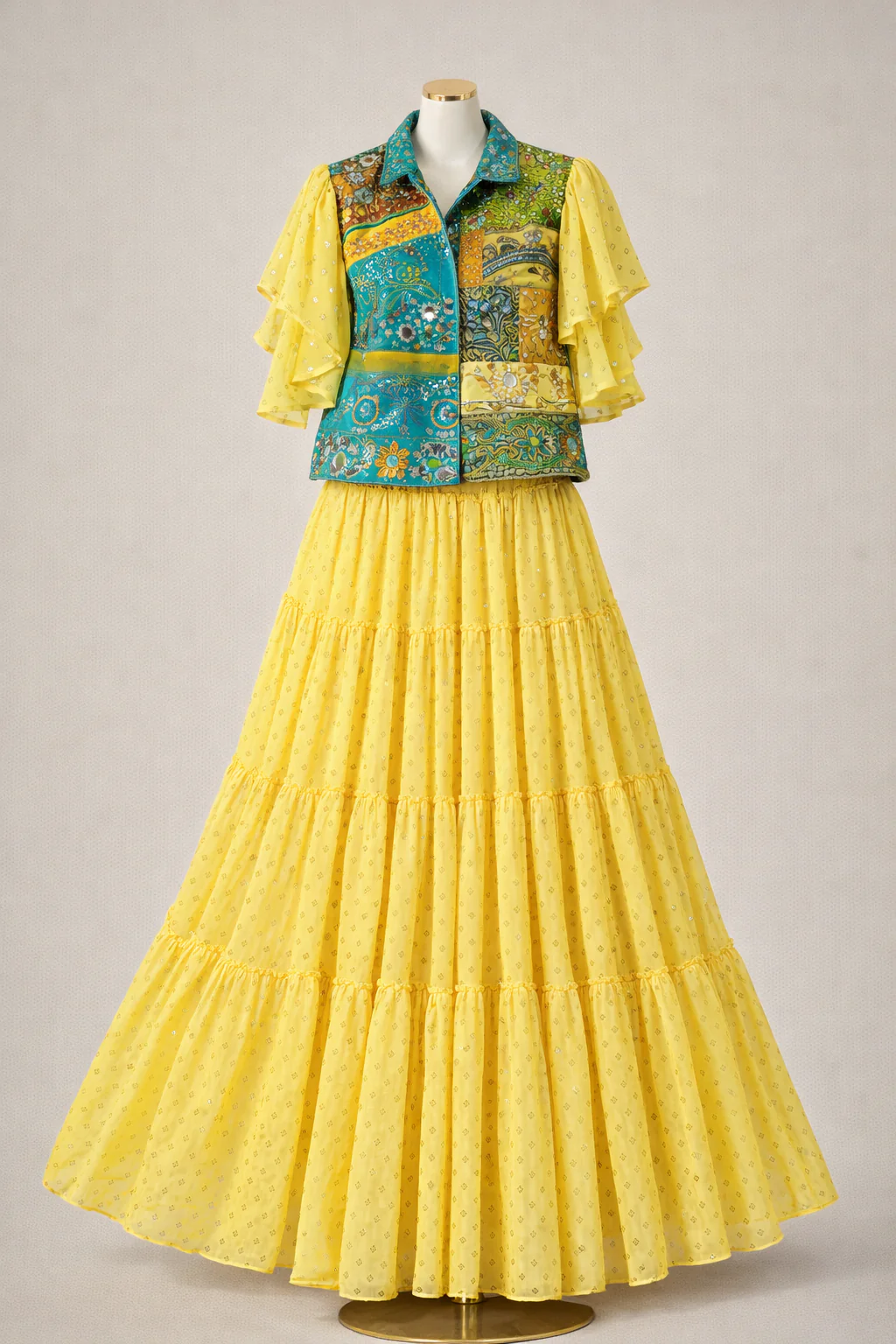 Clara Embellished Co-Ord Set Yellow - Image 3