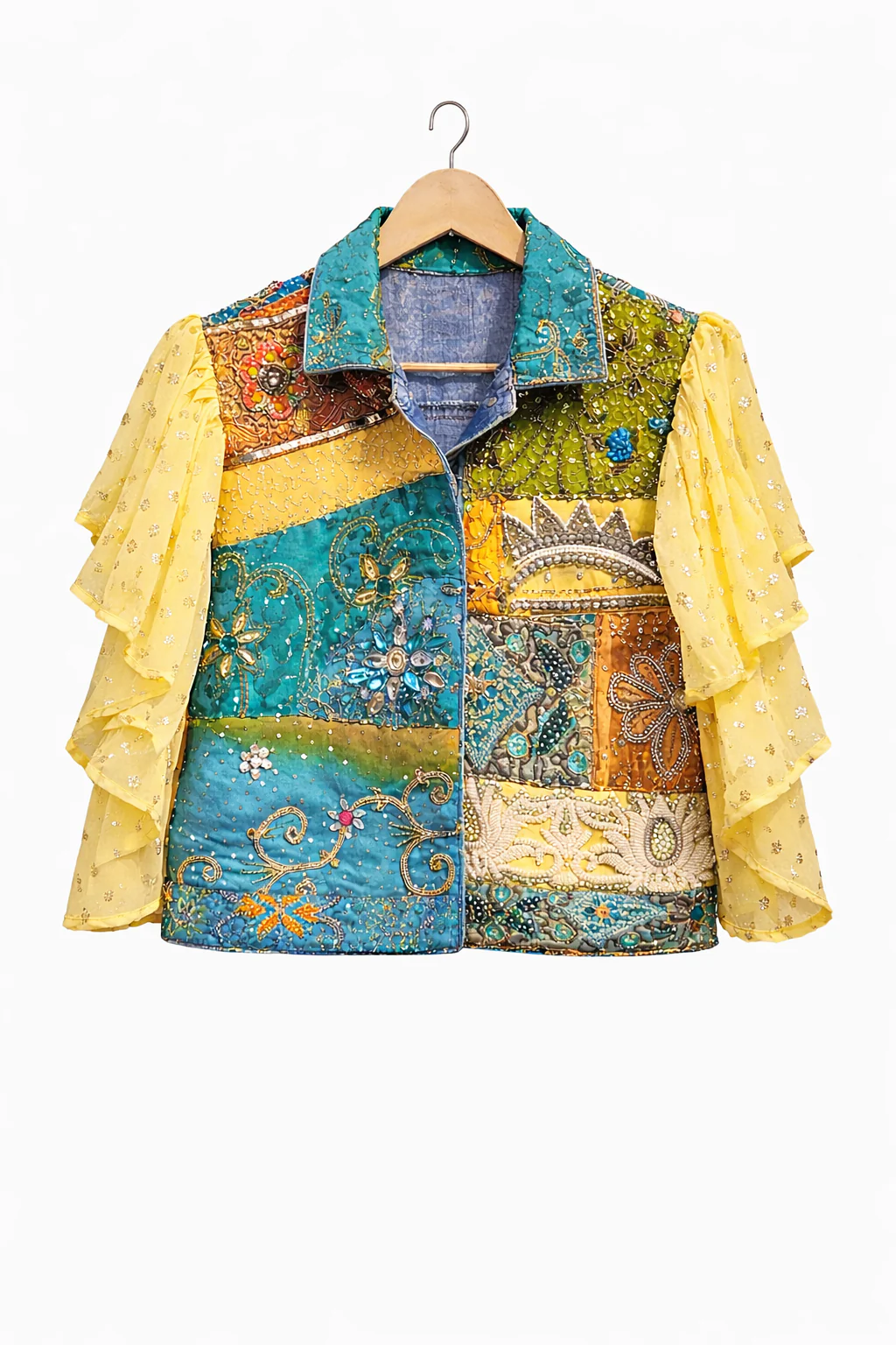 Clara Embellished Jacket Yellow