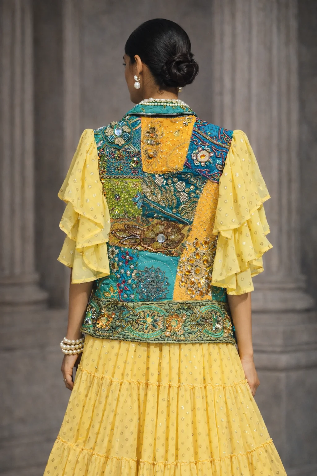 Clara Embellished Jacket Yellow - Image 4