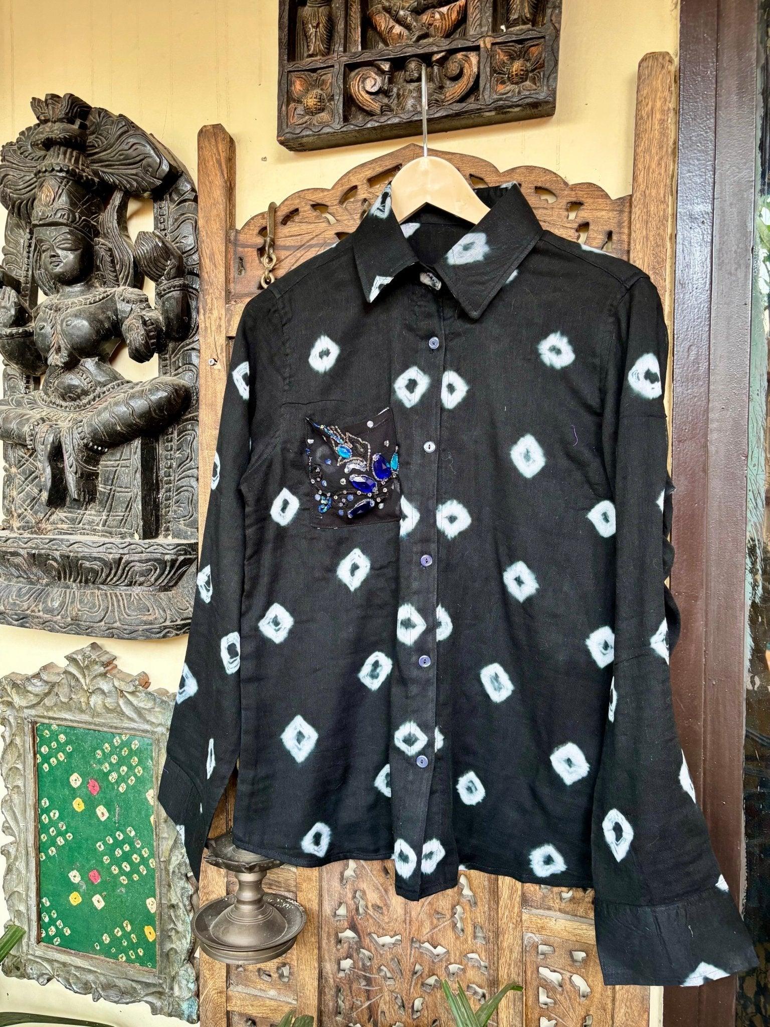 Cotton Bandhini Embellished Shirt - Image 11