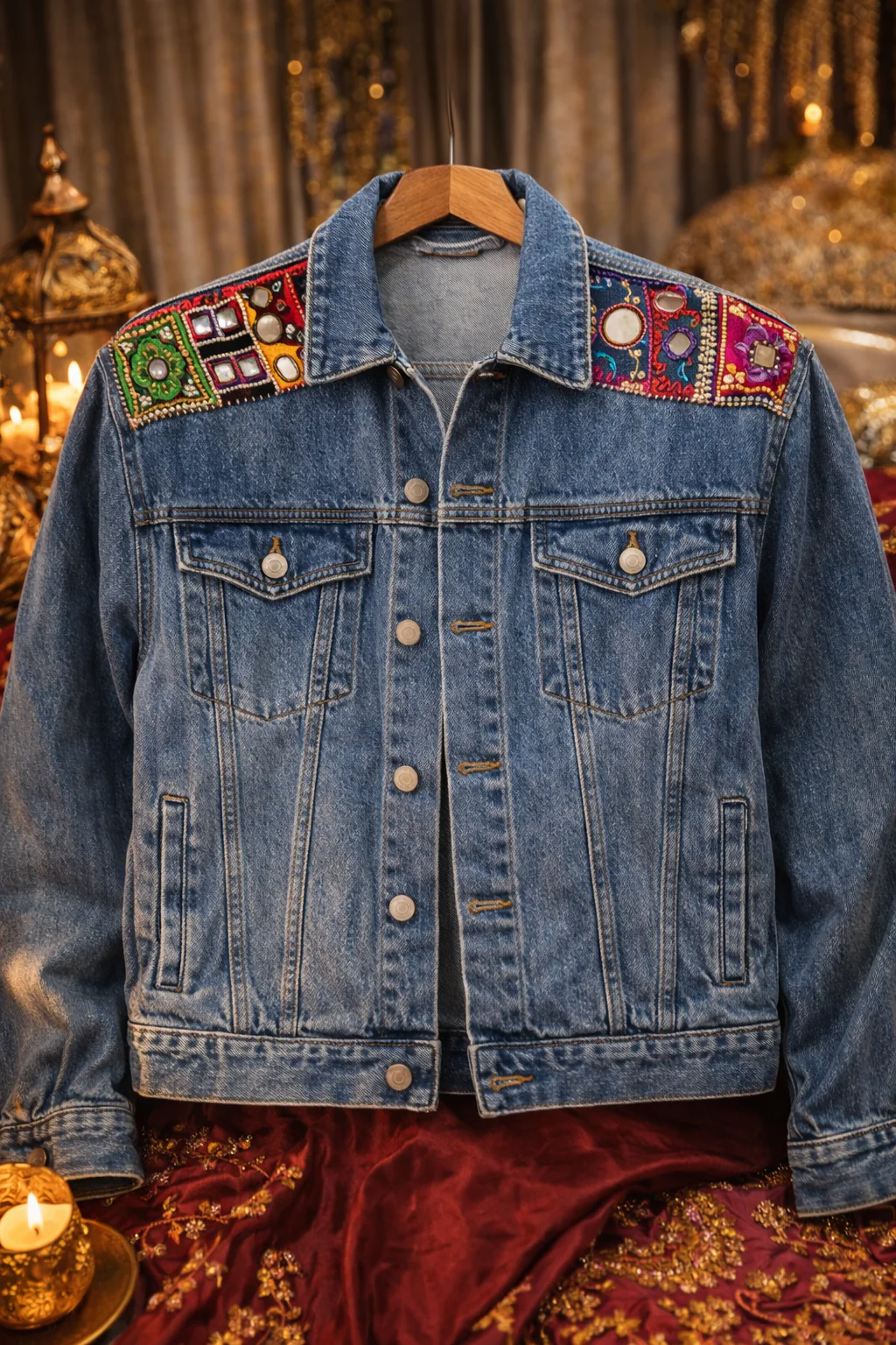 Custom embellished name jacket - Red - Image 2