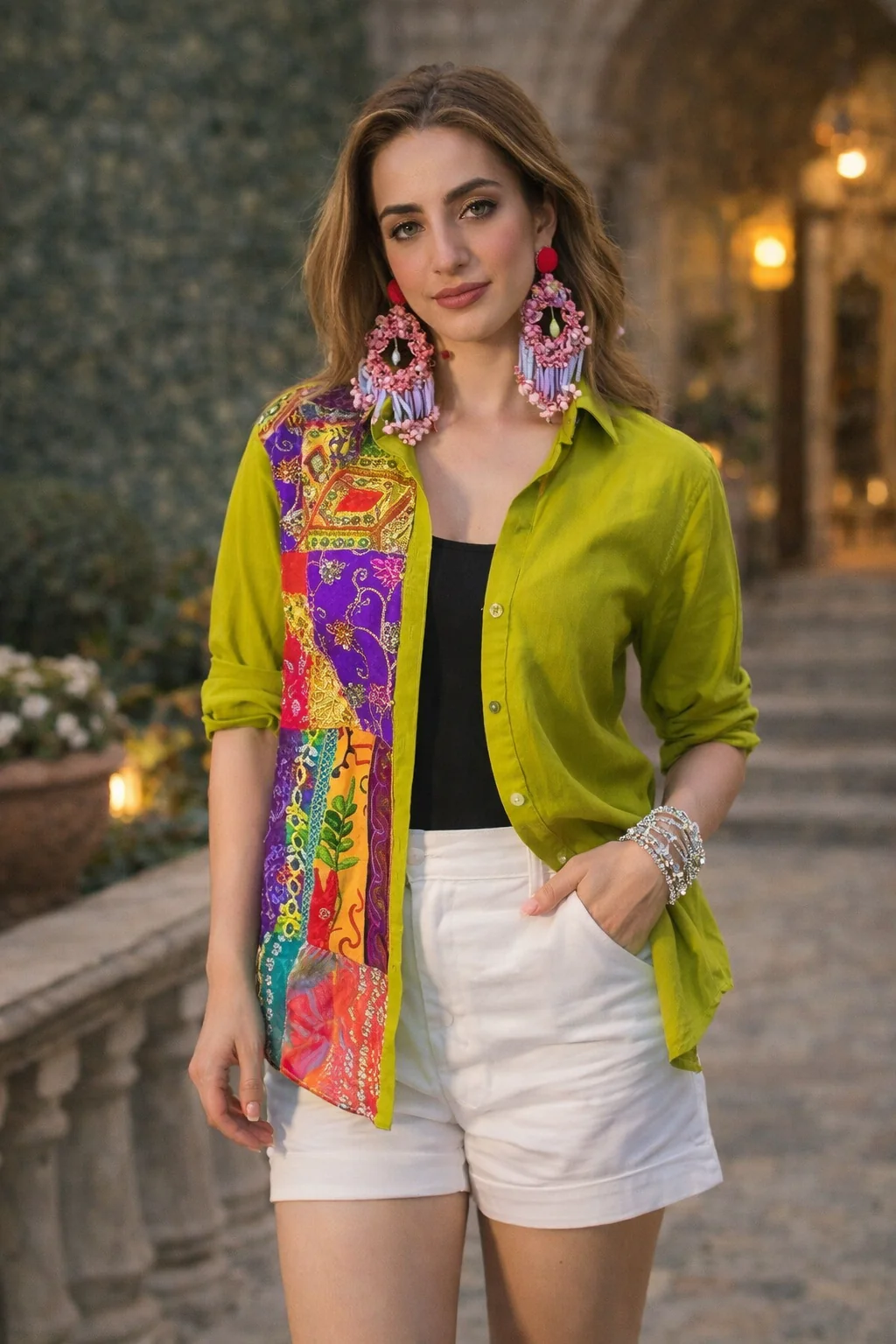 Green Embellished Shirt - Image 2