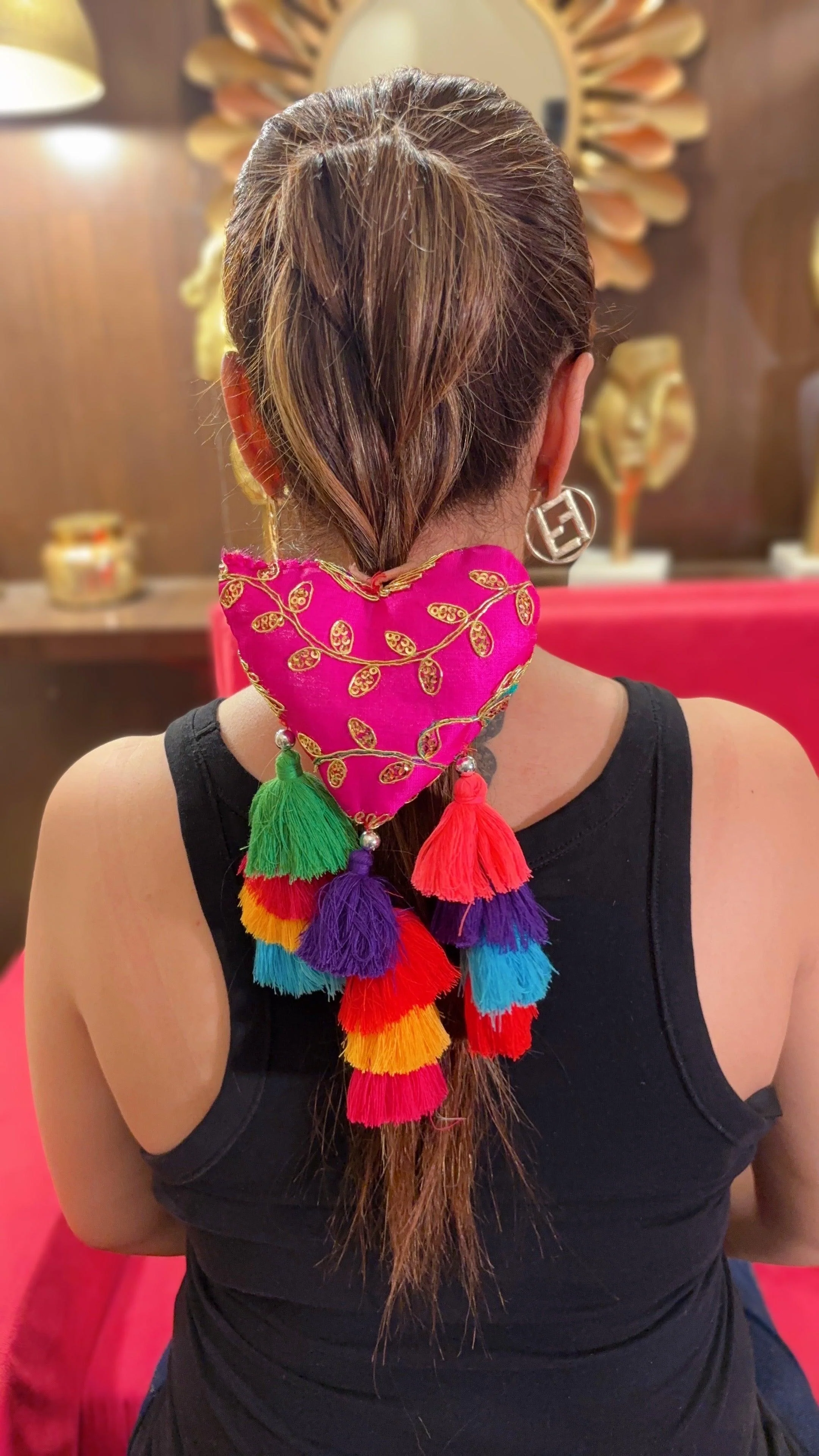 Gulaabi Tassel Boho Hair Band - Image 3