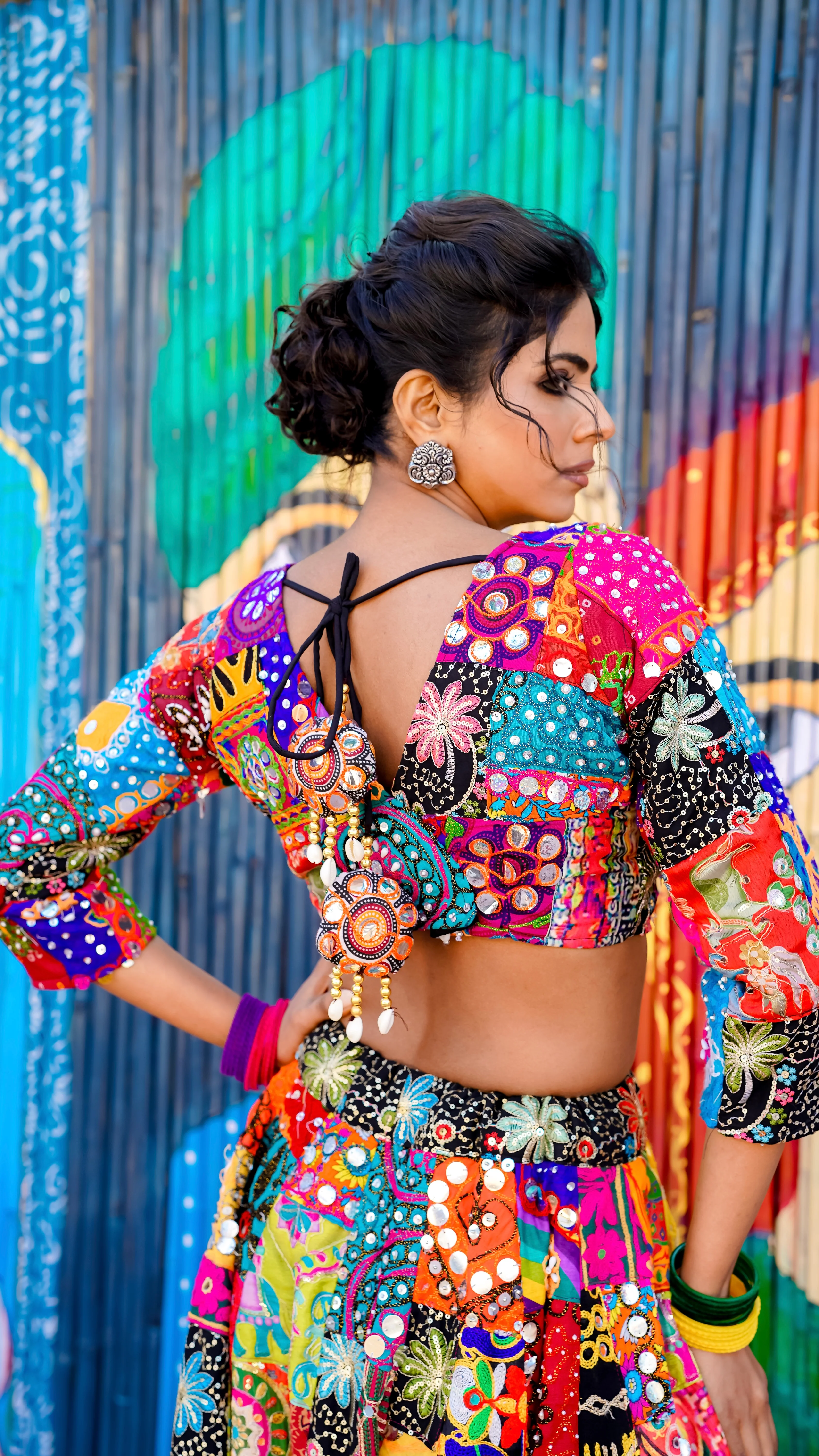 Katha-E-Rang Patchwork Lehenga - Image 3