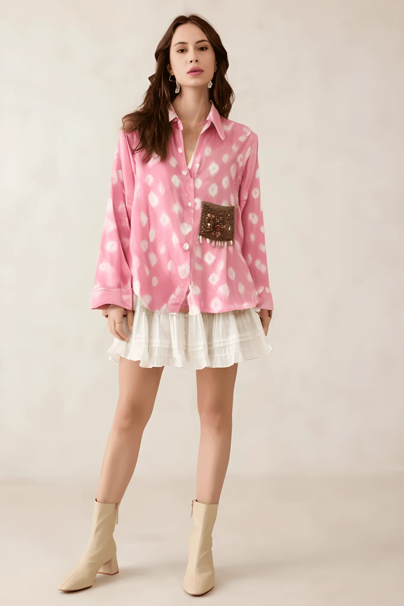 Pink bandhini shirt