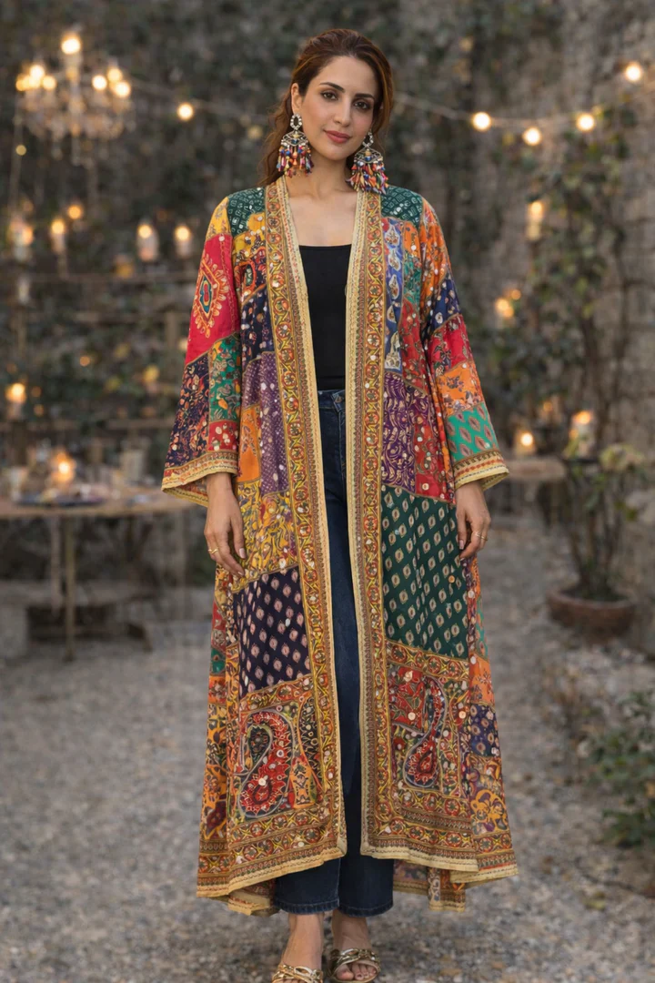 Printed mirror work shrug - Image 7