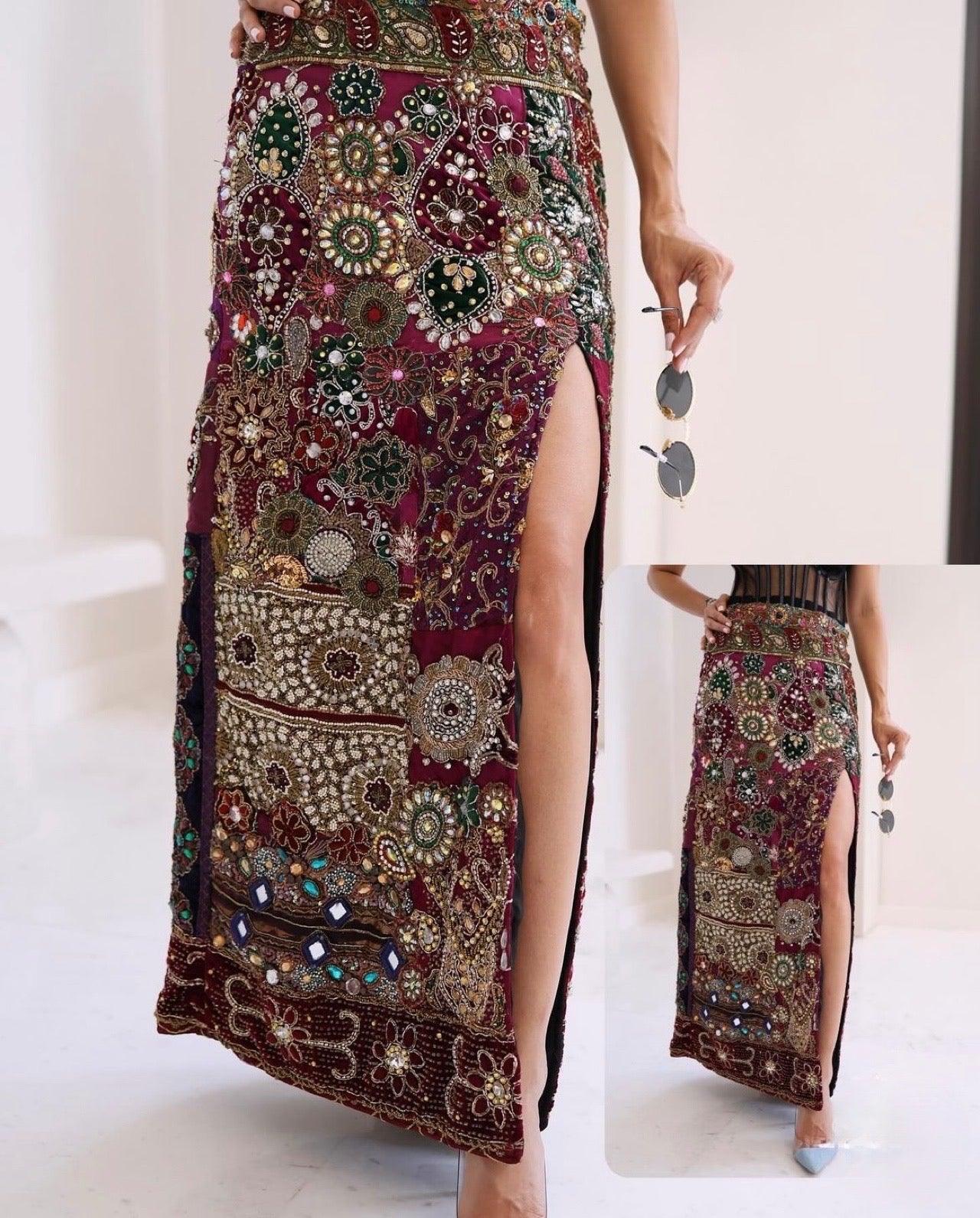 The Plum Patchwork Heirloom Skirt - Image 4