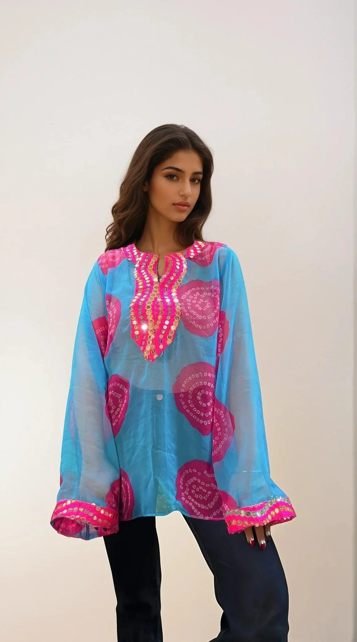 Rangrez Mirror Pop Sheer Tunic