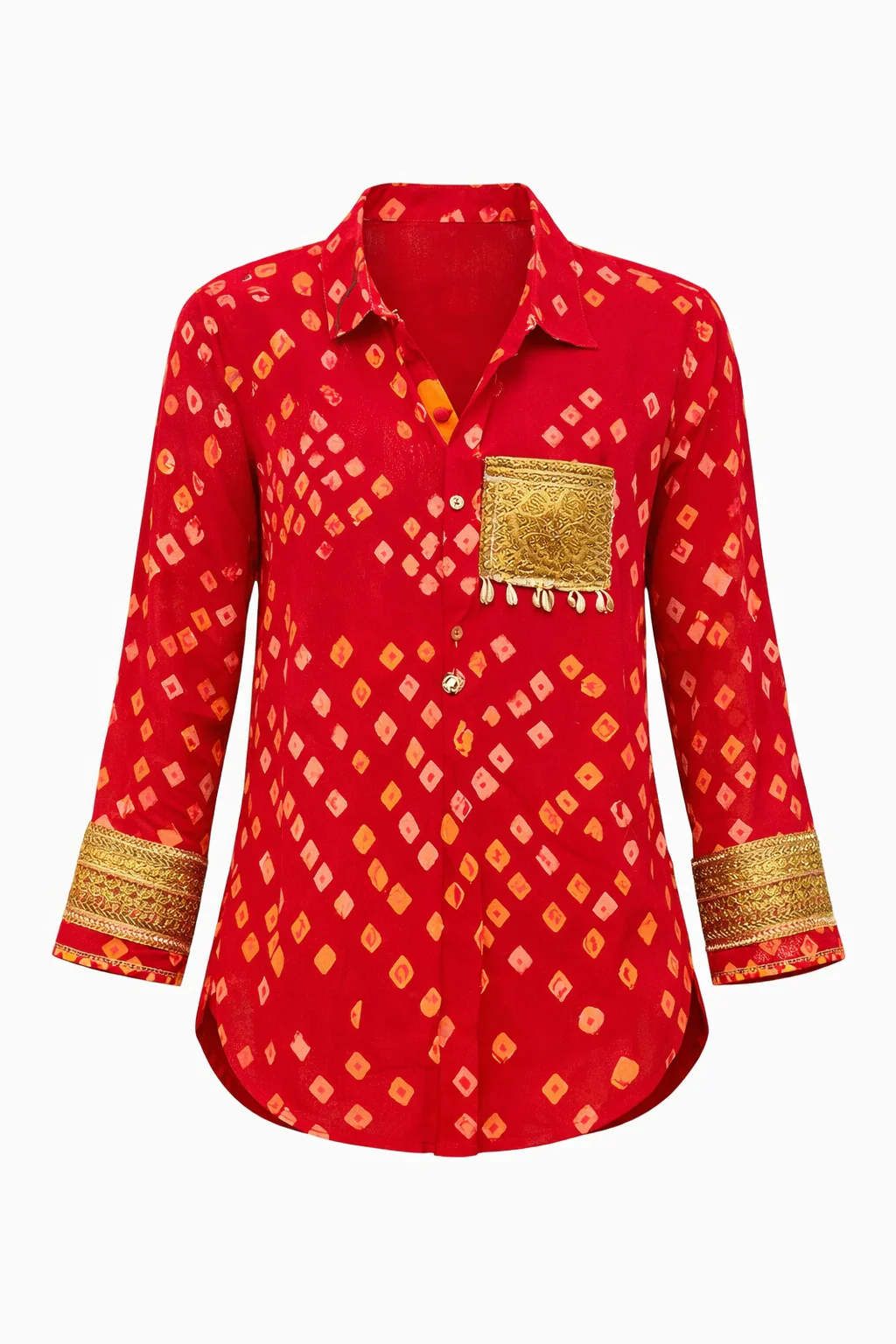 Red Bandhani Shirt - Image 3