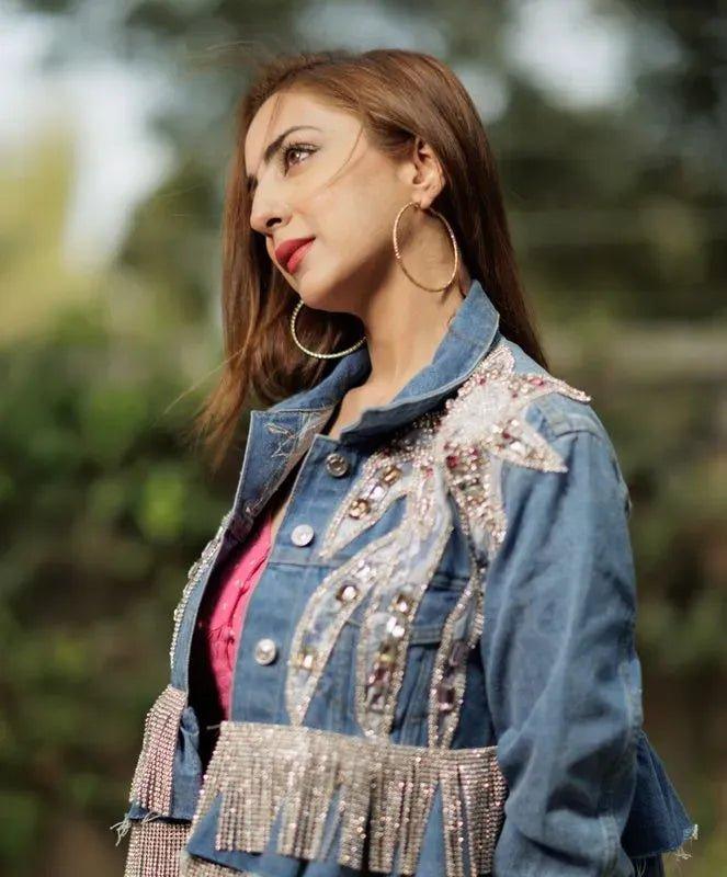 Rhinestone floral jacket - Image 3