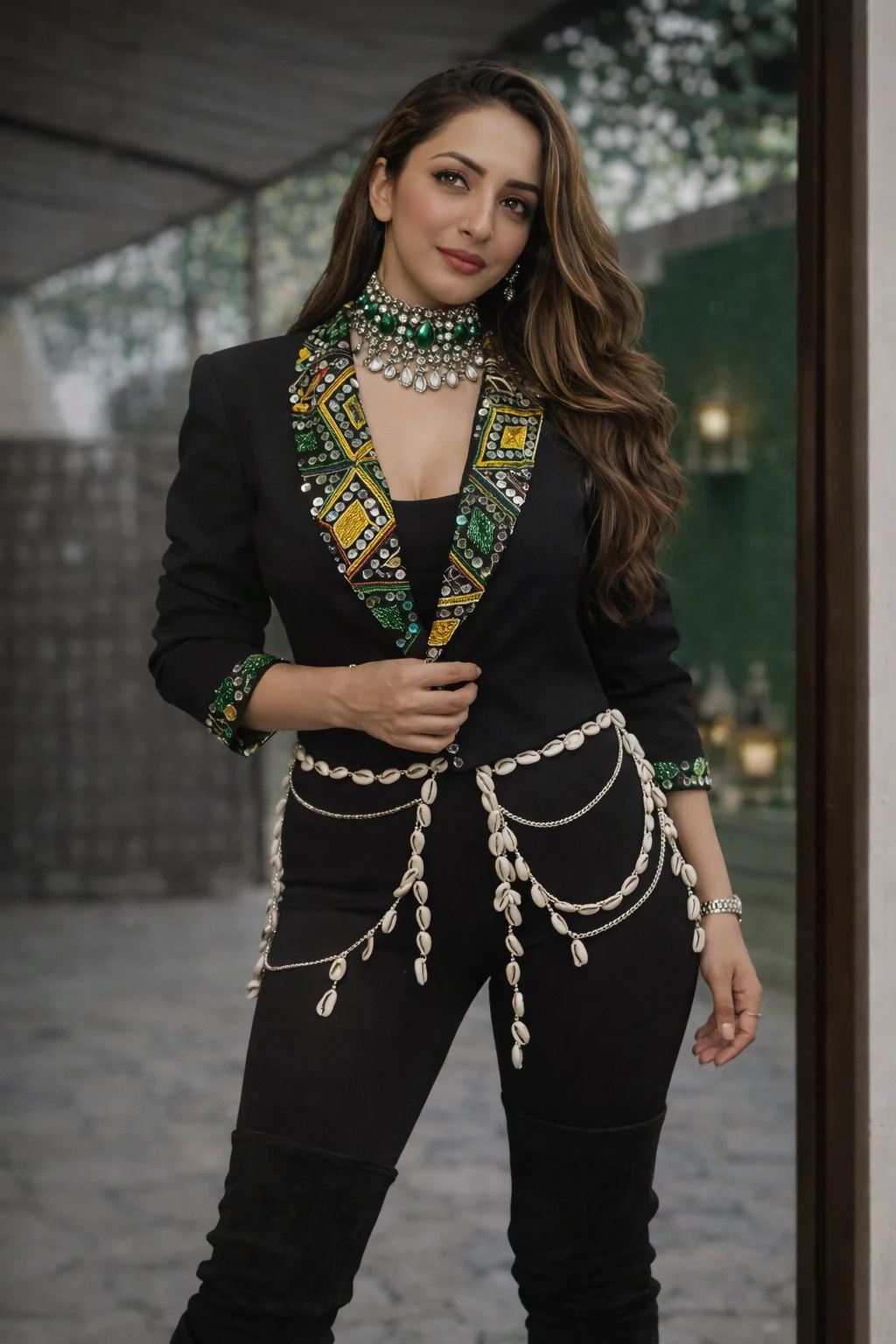 black and gold banjara jacket - Image 3