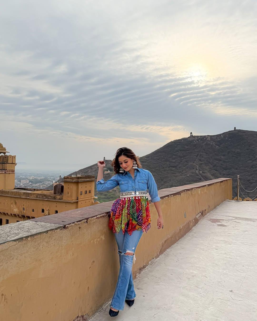Umbrella Bandhini Denim Shirt - Image 6