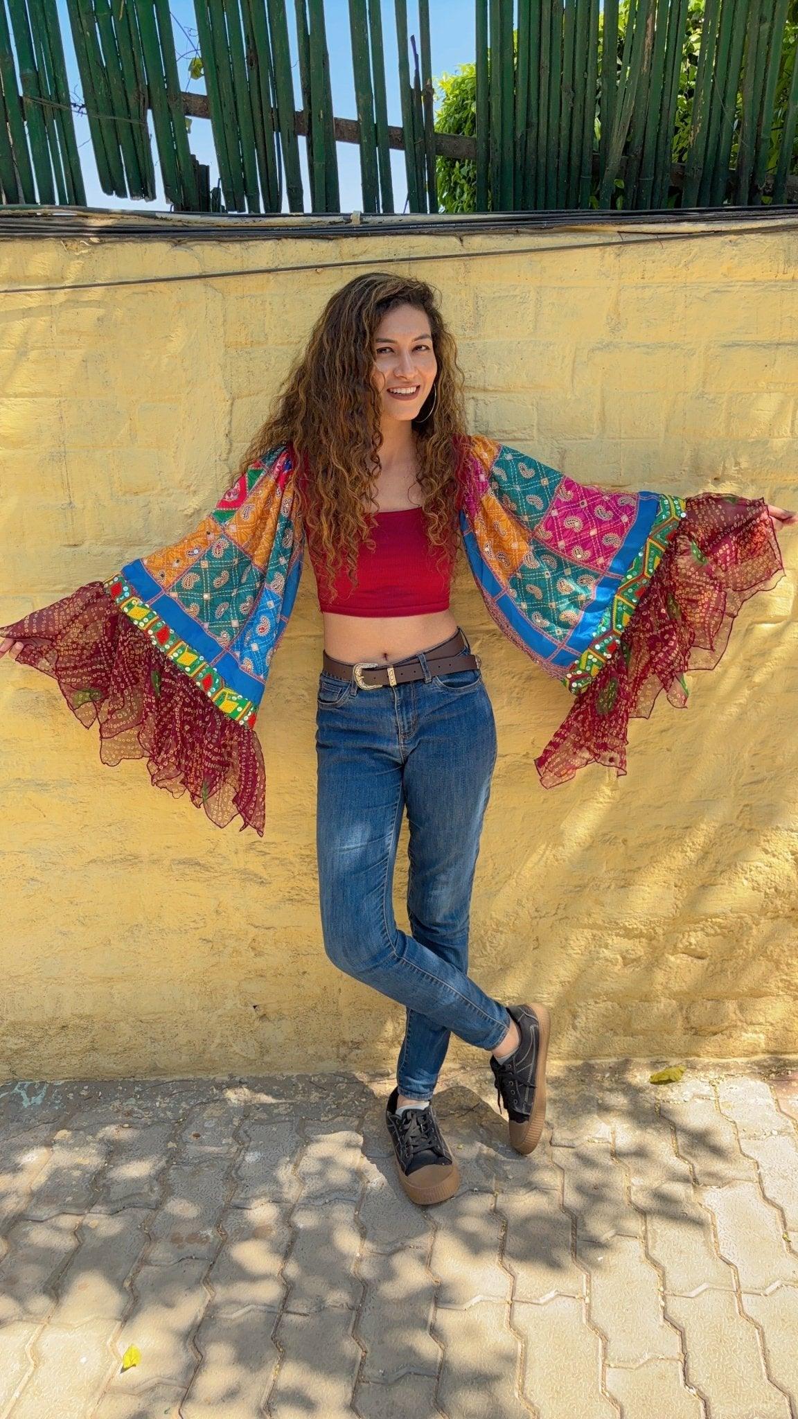 Wings of boho top-Burgundy - Image 2