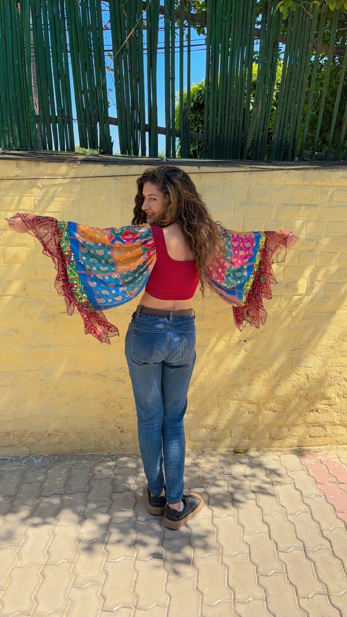 Wings of boho top-Burgundy - Image 3