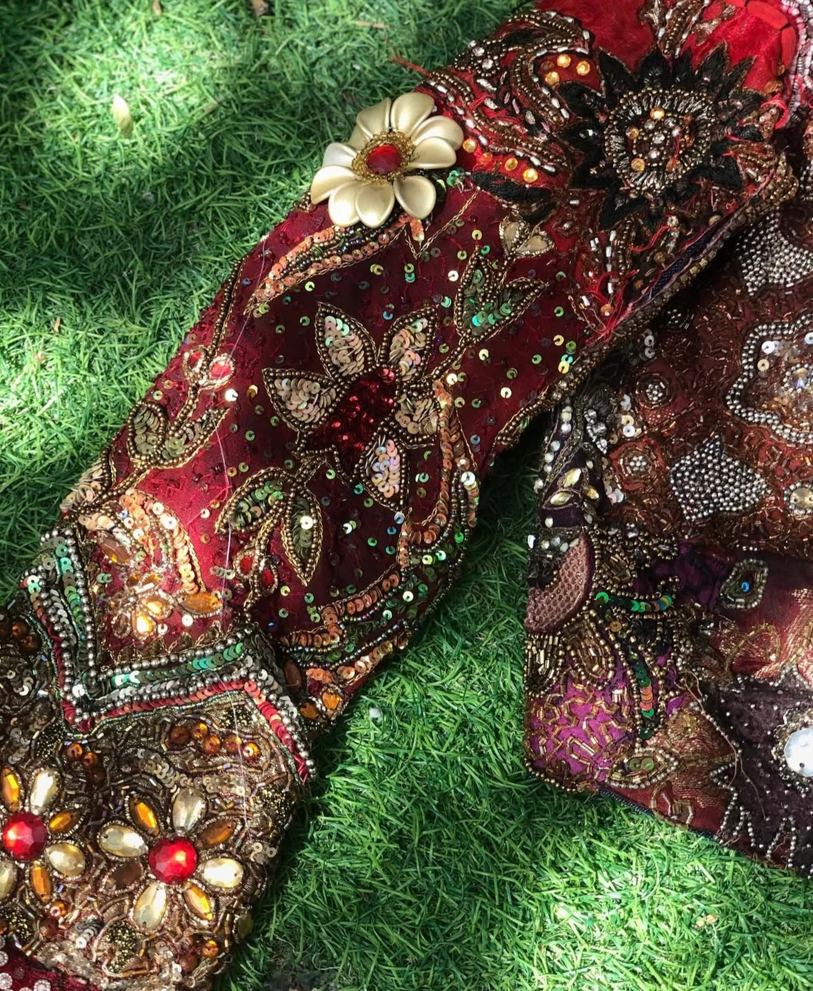 Zohra Vintage Velvet Blouse – Hand-Embroidered Heirloom Piece - Image 5
